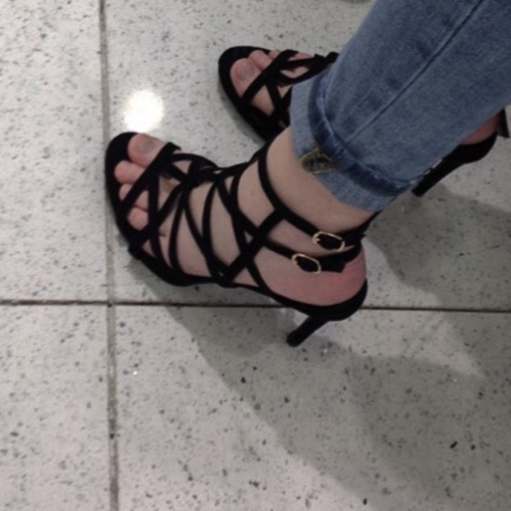 Strappy Black Heels